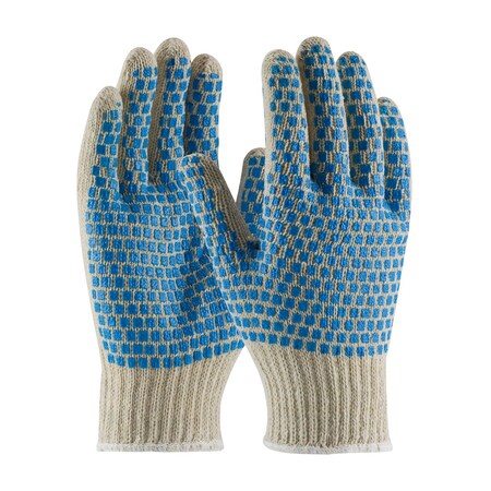 Pip Regular Weight Seamless Knit Cotton/Polyester Glove with PVC Brick Pattern Grip - Double-Sided, 12PK 36-110BB/L